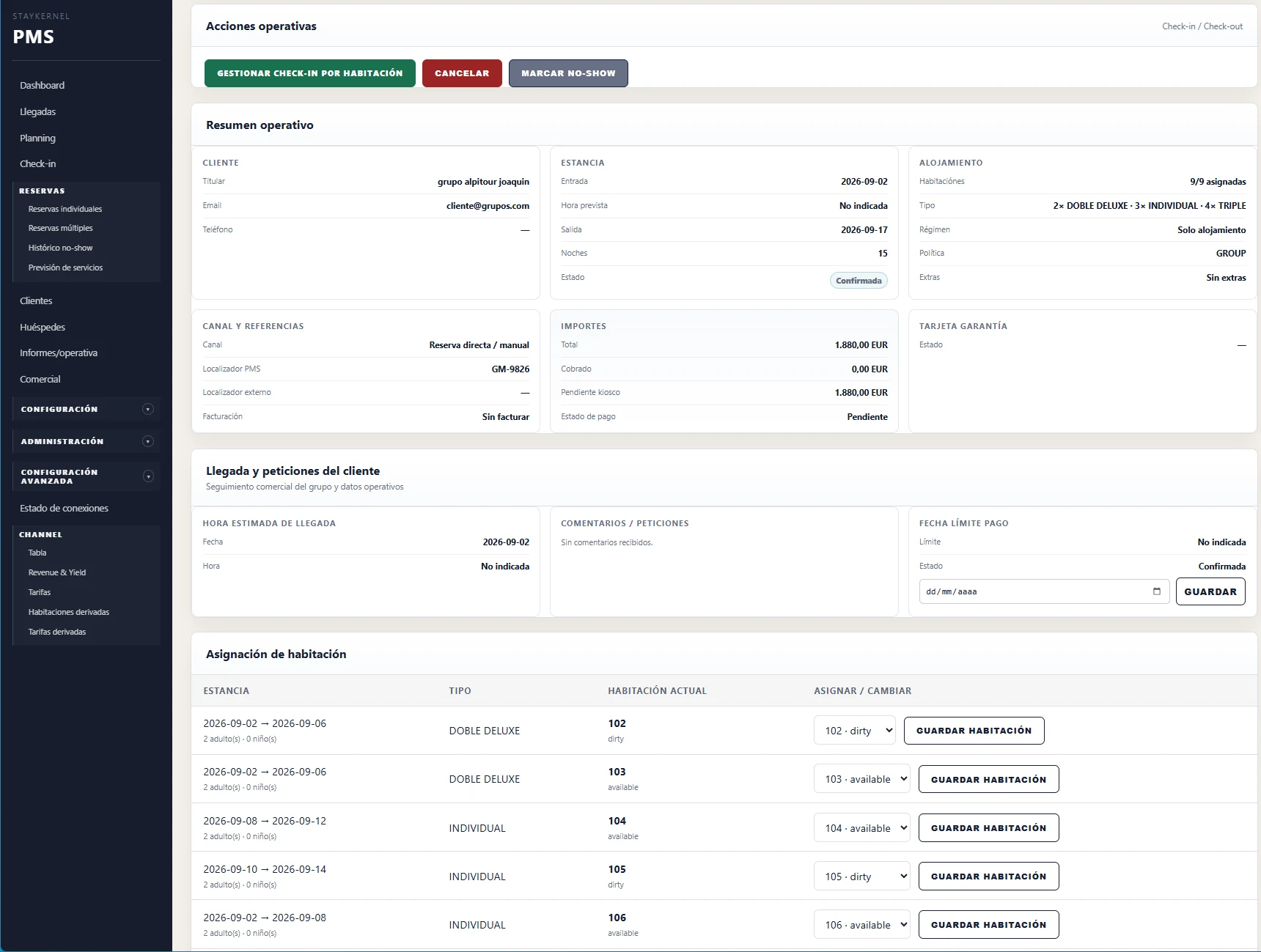 StayKernel Produktoberfläche